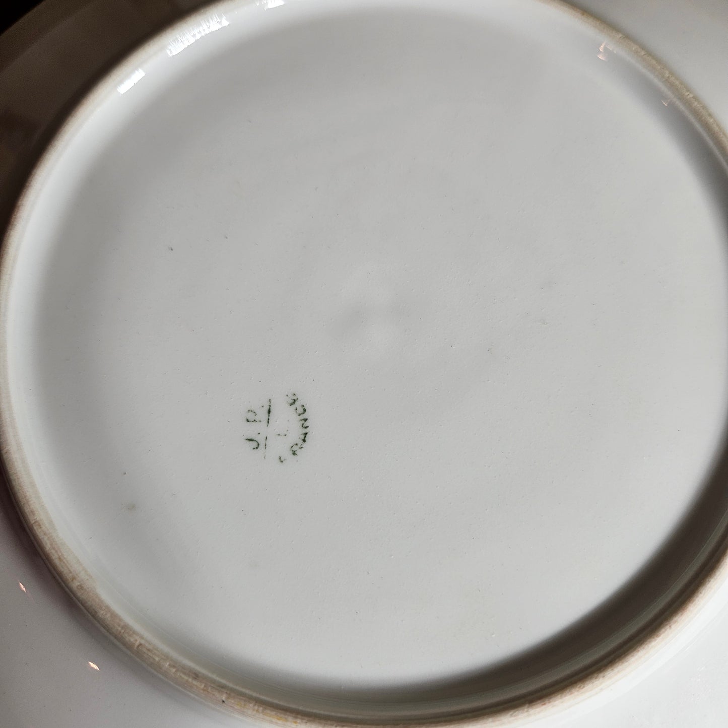 Victoria Austria pierced porcelain dish with floral center back stamp