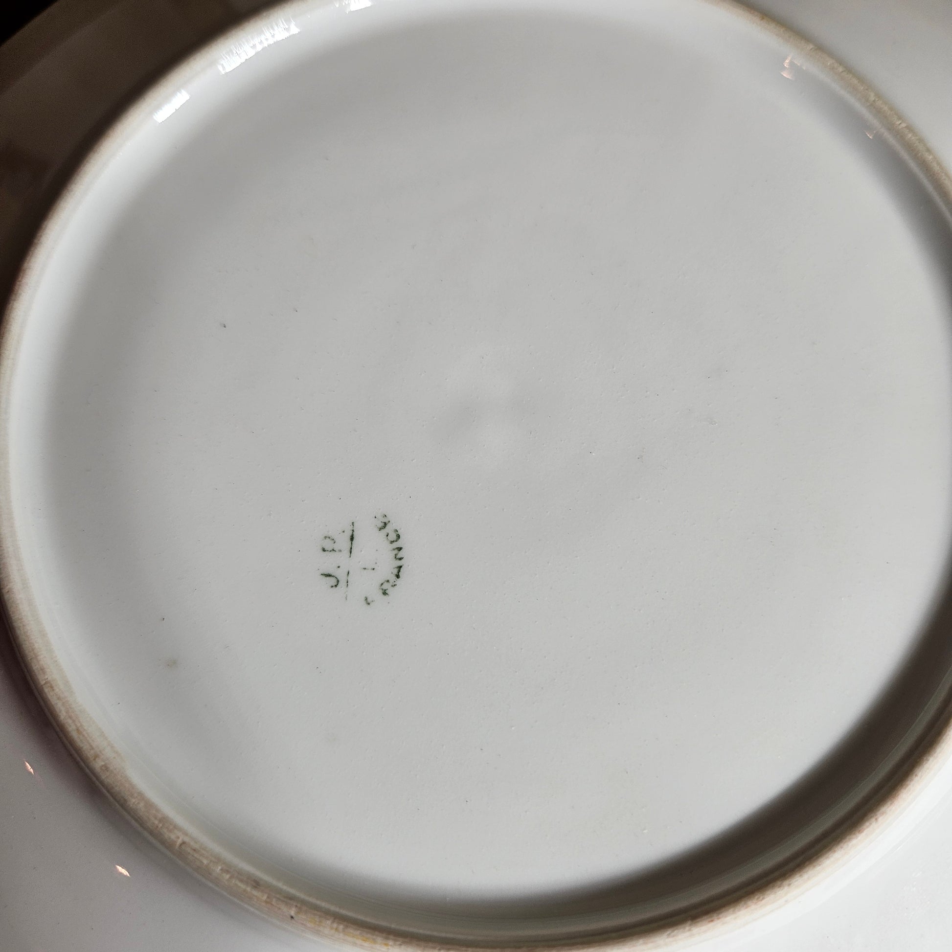 Victoria Austria pierced porcelain dish with floral center back stamp