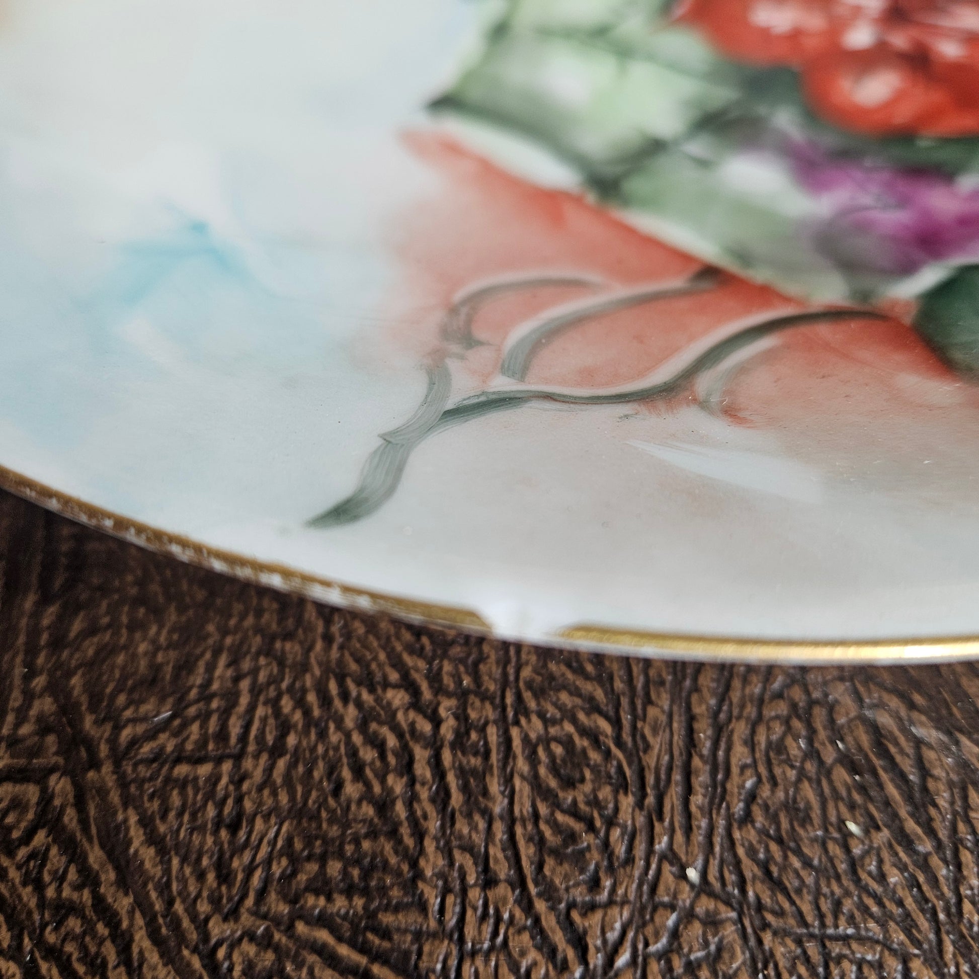 Victoria Austria pierced porcelain dish with floral chip