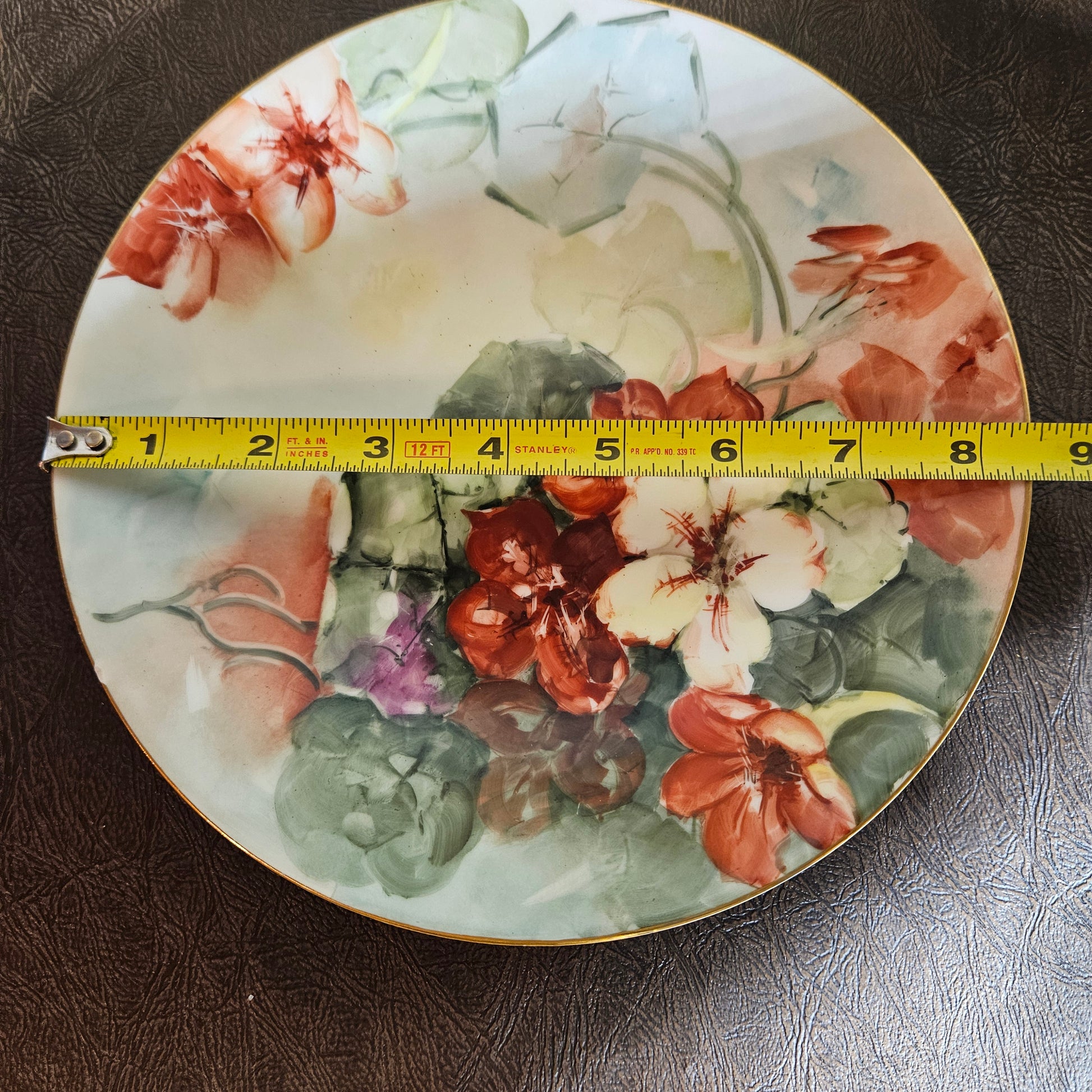 Victoria Austria pierced porcelain dish with floral center nine 9 inch