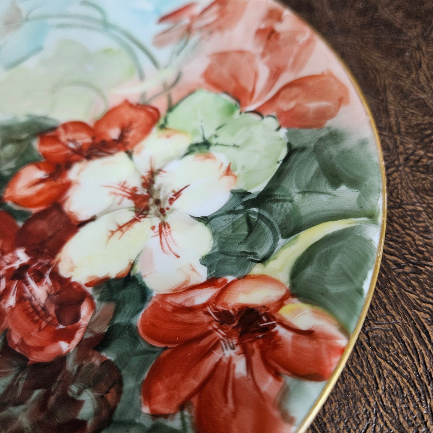 Victoria Austria pierced porcelain dish with floral center styled display
